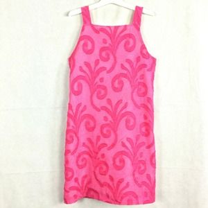 Maggie Breen Too Dress Girls Sz 8 Pink Floral Sleeveless Shift Lightweight Lined